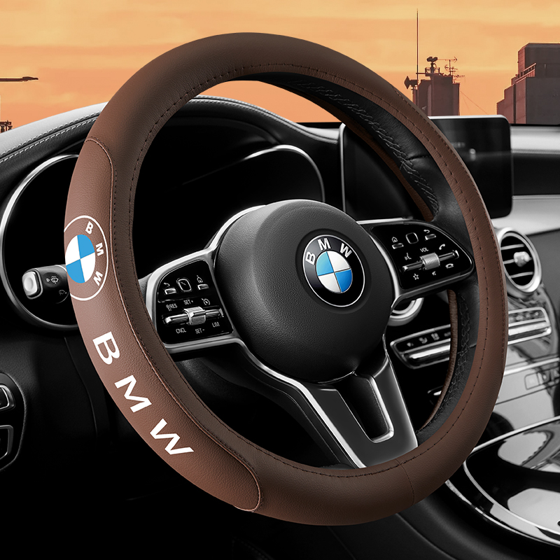 Оплетка на руль "BMW" (М), коричневый