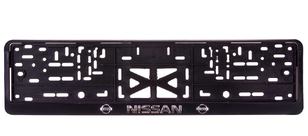Рамка номера двухсоставная пластмассовая (рельеф/хром) с надписью NISSAN (1 шт)