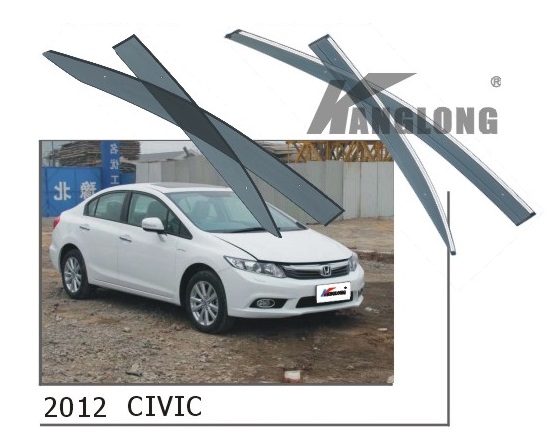 Ветровики оригинальные HONDA CIVIC  2012 (хром)