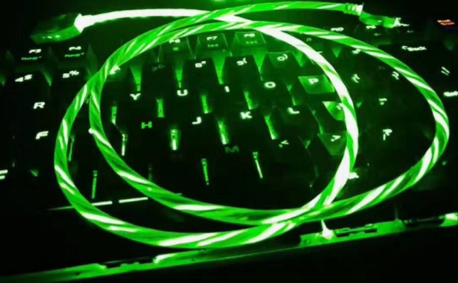 USB шнур  WF-776 зеленый  （huawei）