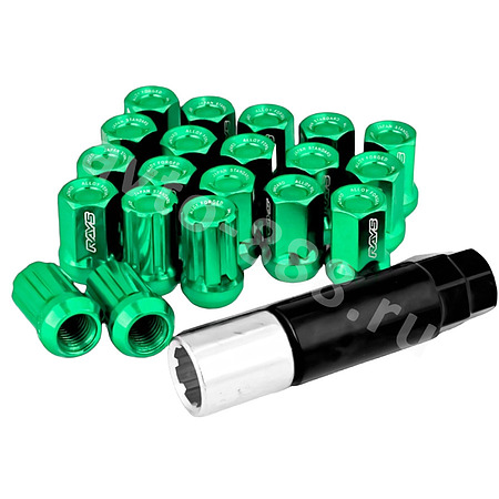 Секретки гайки F651 12*1,25 (16P+4+2, высота 32 мм) зелёный