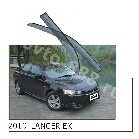 Ветровики оригинальные ★ MITSUBISHI LANCER EX 2009 (хром металл)