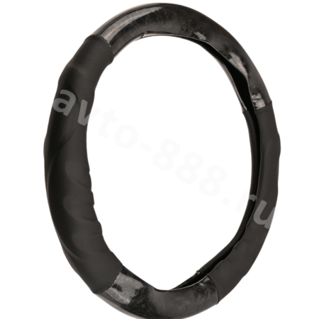 Оплетка на руль фигурная со вставками DP-205 (М) черный лак р-р 37-38 см (цена за 5 шт)