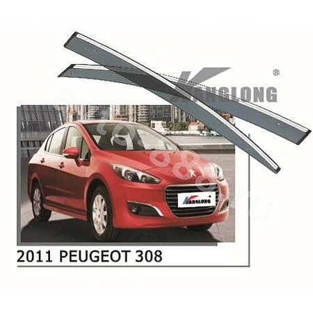 Ветровики оригинальные  № ★  PEUGEOT 308 2011 (хром металл)