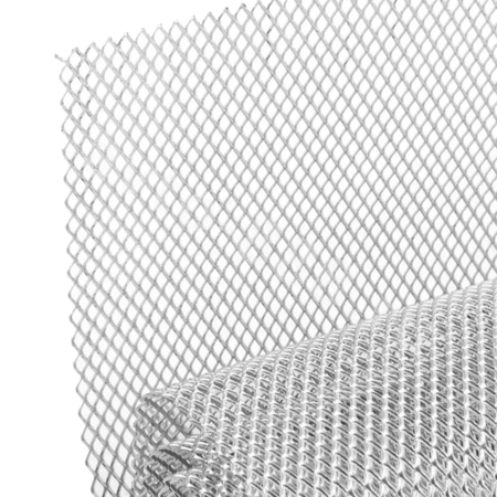 Сетка на решетку радиатора алюминиевая серебро средняя 1000*330 мм ячейка 6x12мм
