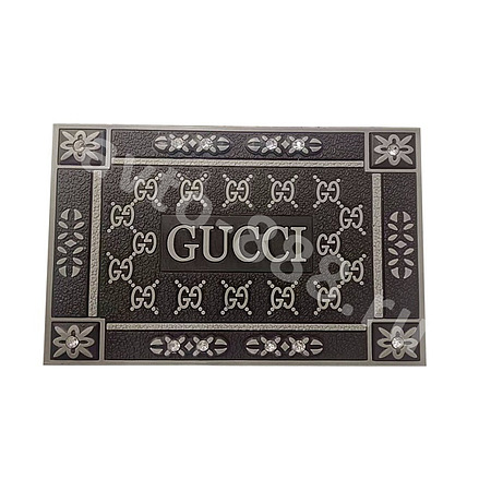 Коврик на панель противоскатный Gucci черно-серый, стразы  G-5