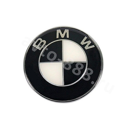 Эмблема BMW (Ø78мм) (бело-черный) BE-012