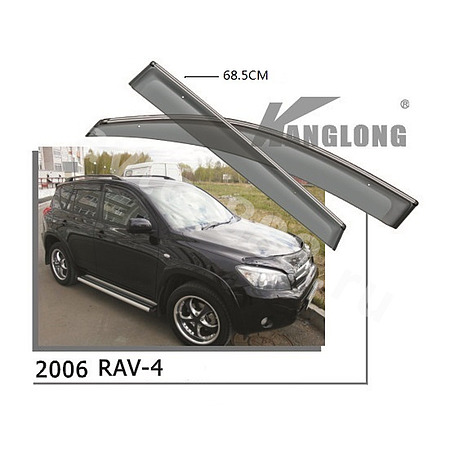 Ветровики оригинальные TOYOTA RAV-4 (V2.0) 06--… (хром)