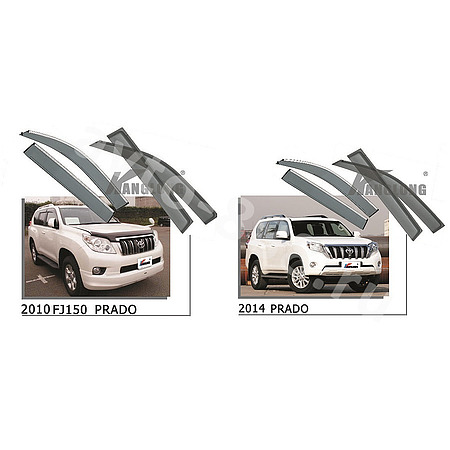 ★ Ветровики оригинальные TOYOTA PRADO FJ150 2010-  (хром)