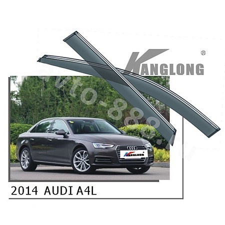 Ветровики оригинальные AUDI A4L 2015 (хром)