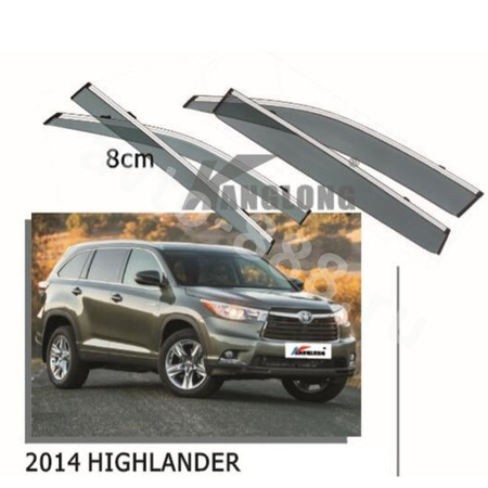 Ветровики оригинальные TOYOTA HIGHLANDER 2014-2019 (хром)