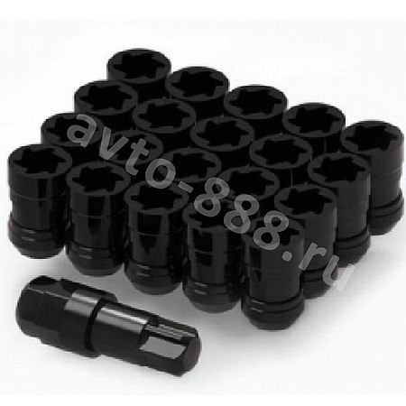 RAYC 12×1,5 cекретки гайки FN36 (20 шт+2 ключ, высота 36 мм) чёрный
