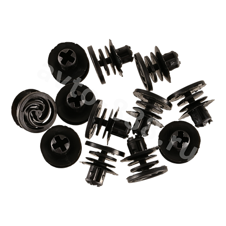Клипсы автомобильные К-073 (50шт) (h-1,9см, ø-22мм) чёрные