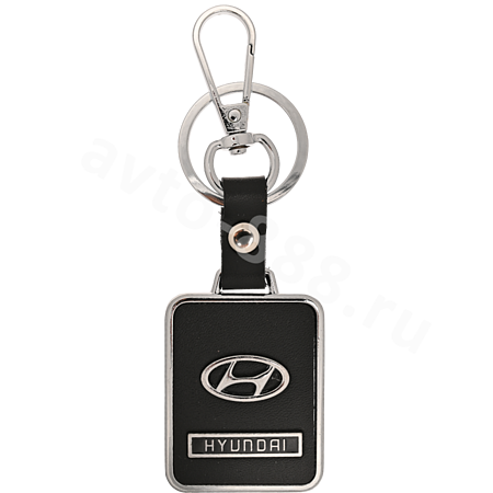 Брелоки на ключи металл с кожей-карабин HYUNDAI 0393