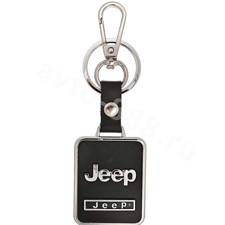 Брелоки на ключи металл с кожей, карабин JEEP 0393