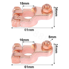 Клеммы для аккумулятора медные ЕВРО (пара) MST-01 фото 6