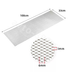 Сетка на решетку радиатора алюминиевая серебро мелкая 1000*330 мм ячейка 3x6мм фото 4