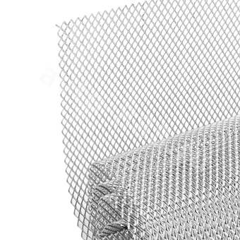 Сетка на решетку радиатора алюминиевая серебро средняя 1000*330 мм ячейка 6x12мм фото 2