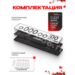 Рамка номера силиконовая SAK (пара)  AK-8416 фото 4