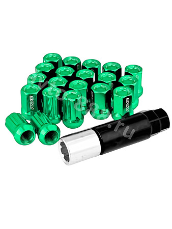 Секретки гайки F651 12*1,25 (16P+4+2, высота 32 мм) зелёный