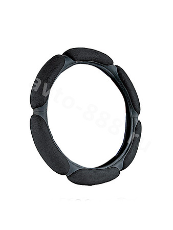 Оплётка на руль "колбаса" (М) чёрный р-р 37-38 см