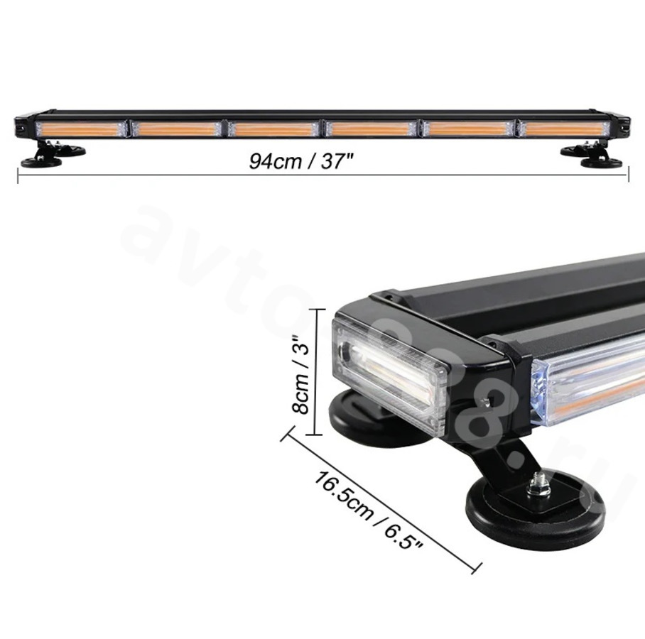 Маяк четырёхсторонний COB стробоскоп, янтарно-жёлтого цвета