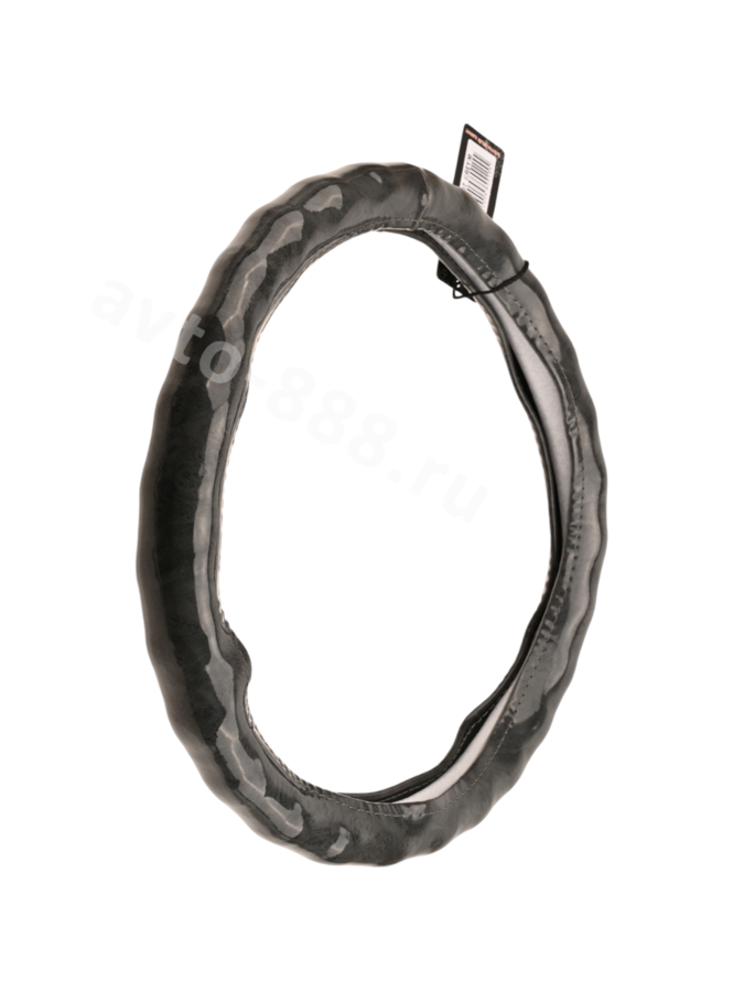 Оплётка на руль кож.зам. "под пальцы" мрамор НТ-07 (М) серый р-р 37-38 см (цена за 5 шт)