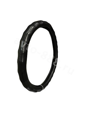 Оплётка на руль "под пальцы" глянцевая 741 (XL) чёрный р-р 42-43 см