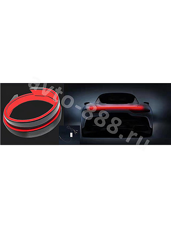 Спойлер (резина) универсальный чёрный со стоп сигналом красный 1,2м*3,5см
