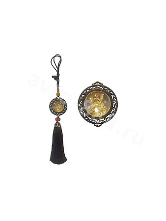 Подвеска на зеркало икона обод чёрный, ангел