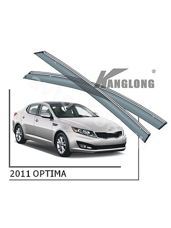 Ветровики оригинальные ★ KIA OPTIMA 2011 (хром металл)
