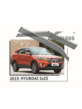 Ветровики оригинальные ★ HYUNDAI IX25 / Creta 2014 (хром металл)