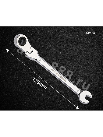 Ключ с трещеткой, шарнир, 6мм