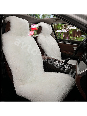 Накидка искусственная лохматая белая 140*50см (1шт)