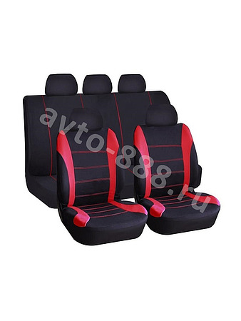 Чехлы АвтоЦентр автомобильные универсальные чёрные, красная вставка