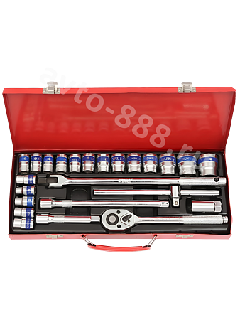 Набор торцевых головок с принадлежностями 1/2\" шестигранные 8-32 мм 24 предмета