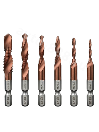 Набор комбинированных сверл-метчиков с шестигранным хвостовиком набор из 6 шт