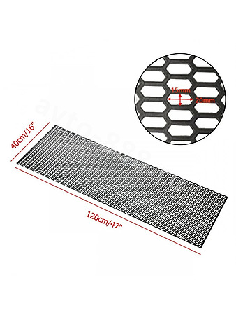 Сетка на решетку радиатора пластиковая чёрная (сота мелкая) 1200*400мм ячейка 15мм*8мм