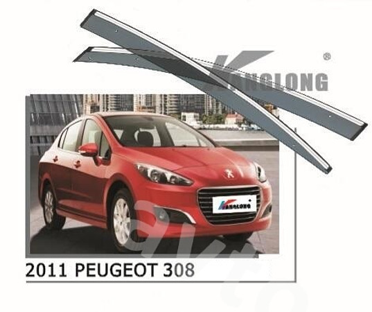 Ветровики оригинальные ★ PEUGEOT 308 2011 (хром металл)