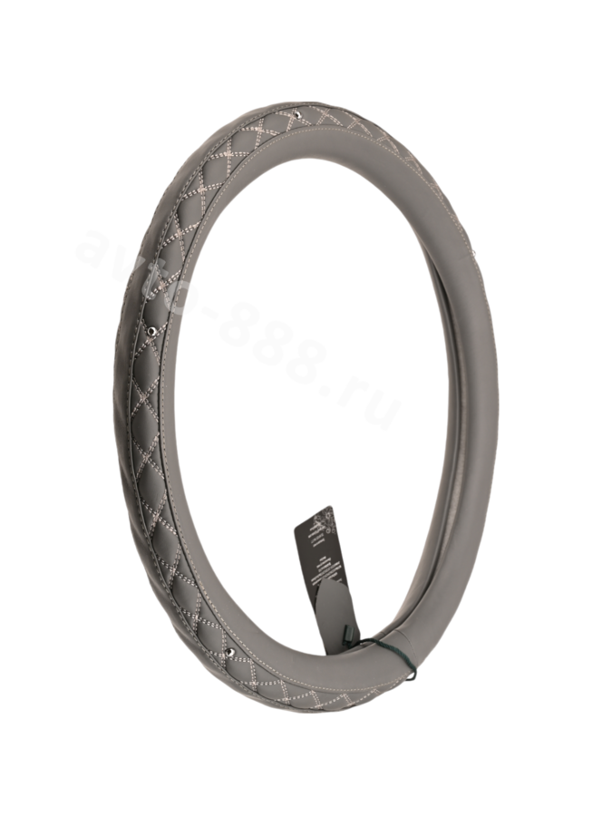Оплётка на руль кожа FZ-04 (M) серый р-р 37-38 см (цена за 5 шт)
