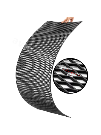 Сетка на решетку радиатора пластиковая чёрная РОМБ 1200*400мм ячейка 30мм*10мм