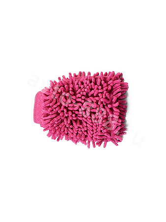 Варежка для протирки авто из микрофибры. Цвет розовый