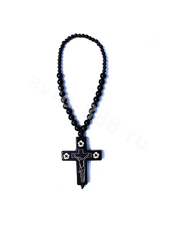 Подвеска на зеркало крест чёрный