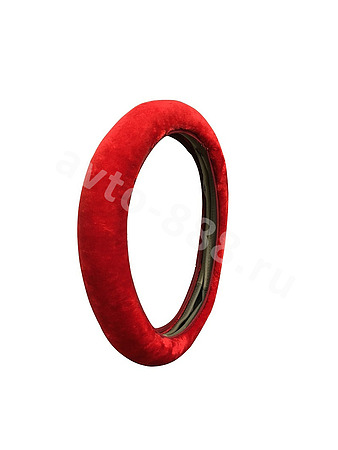 Оплётка на руль мех искусственный (красный)