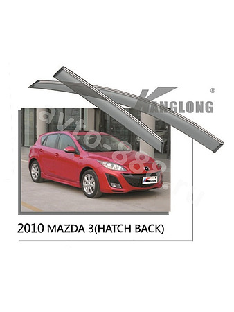 Ветровики оригинальные MAZDA 3 (хэтчбек) 2009-2013 (хром)