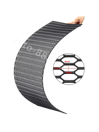 Сетка на решетку радиатора пластиковая чёрная (сота крупная) 1200*400мм ячейка 27мм*10мм