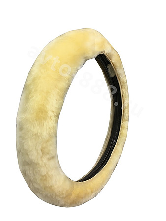 Оплётка на руль мех искусственный (бежевый)