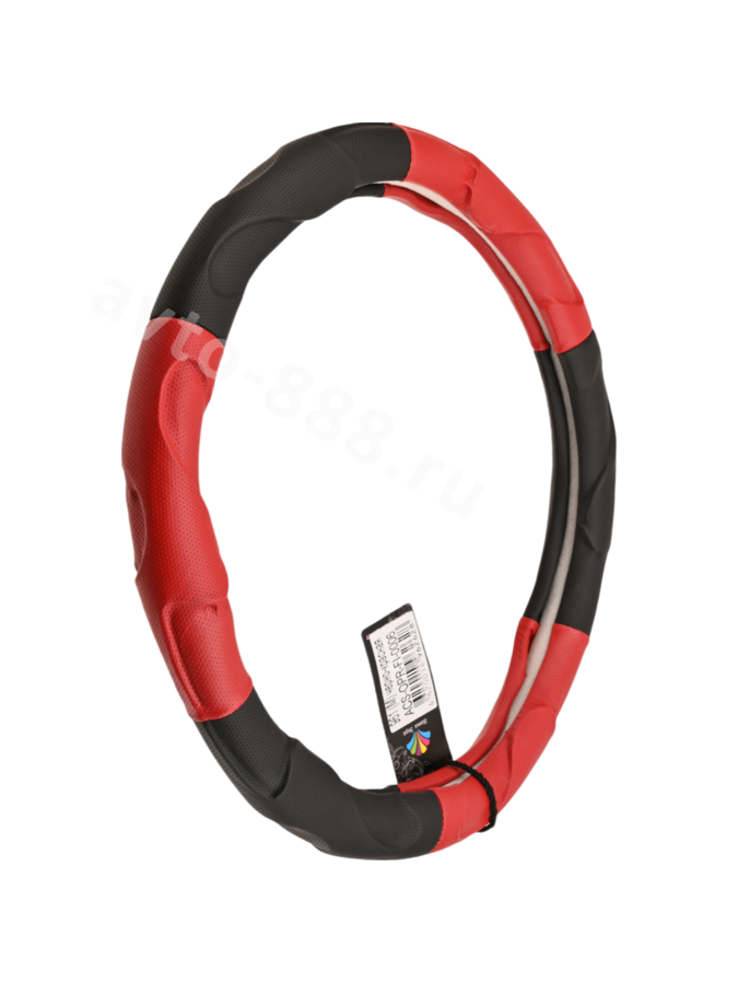 Оплётка на руль фигурная 961 (М) чёрно-красный р-р 37-38 см (цена за 5 шт)