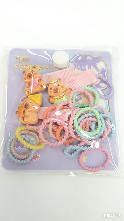 Набор детских резинок и заколок с мишками
