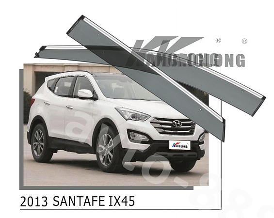 Ветровики оригинальные HYUNDAI SANTAFE  IX45  2013--2019 (хром)